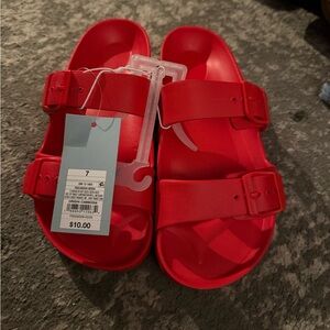 Shade & Shore Vibrant Red Sandals